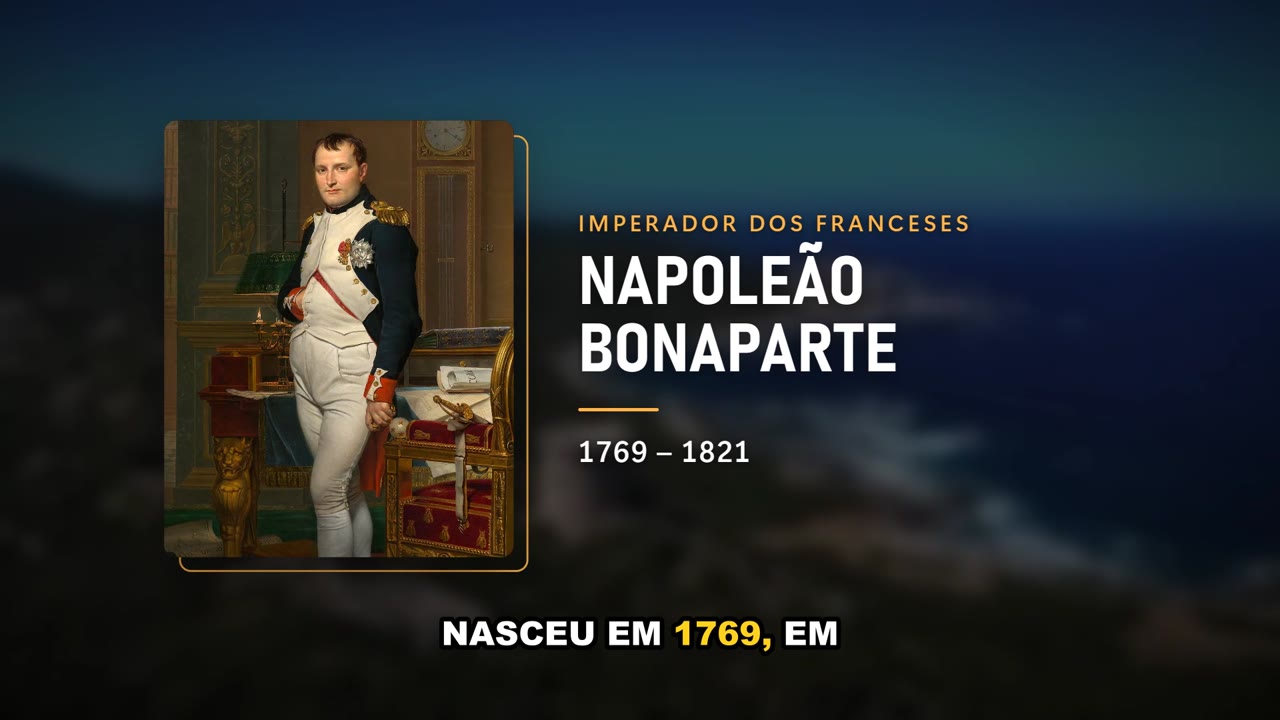 Cartão de apresentação de Napoleão Bonaparte com o quadro dele