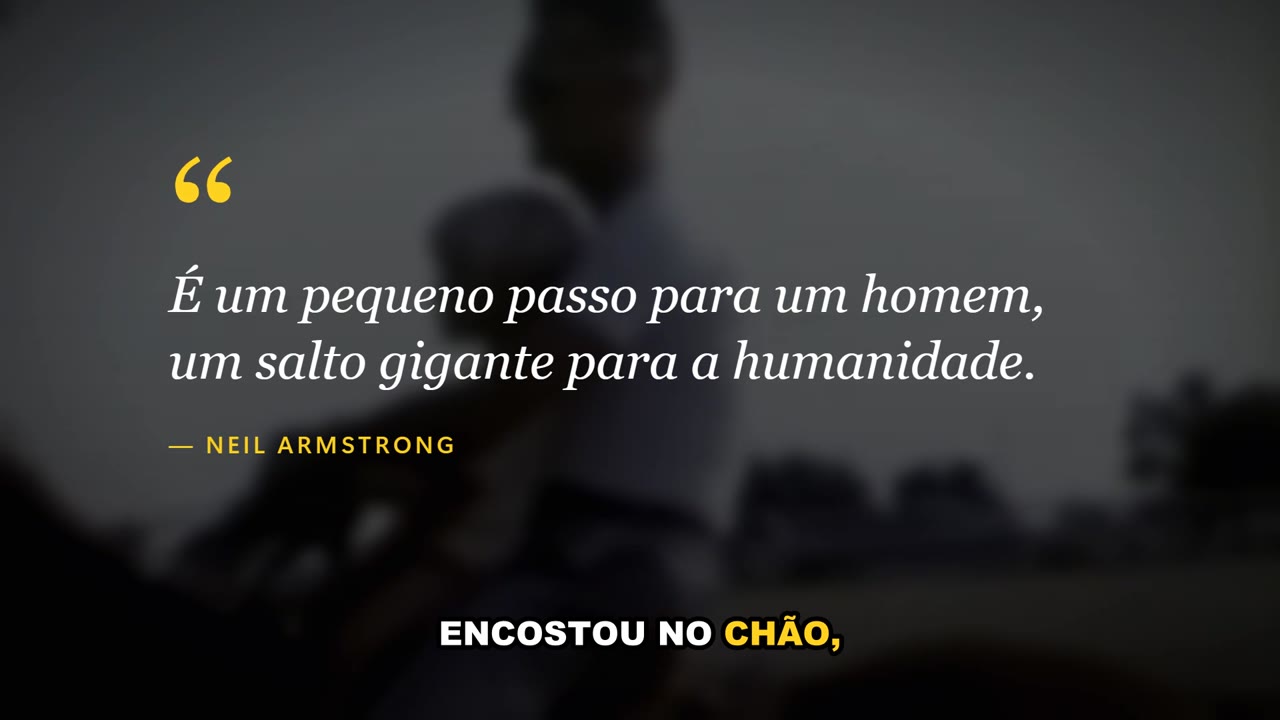 Citação de Neil Armstrong em destaque